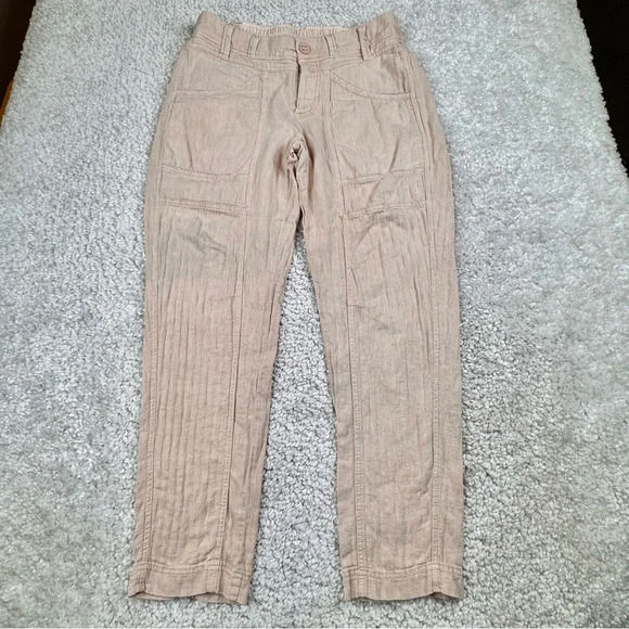 Free People Linen and Cotton Big Hit Slouch Pant in Prosecco. Button Fly. Small - Picture 2 of 15
